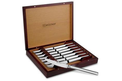 wusthof stainless steel 8 piece steak knife box set review|stainless steel steak knife set.